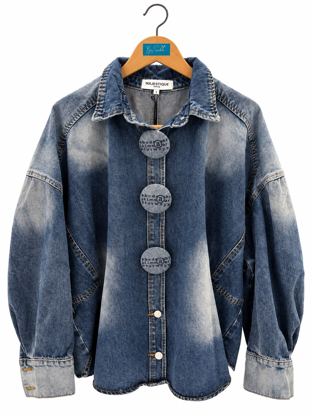 Veste en jean oversize à gros boutons
