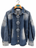 Veste en jean oversize à gros boutons