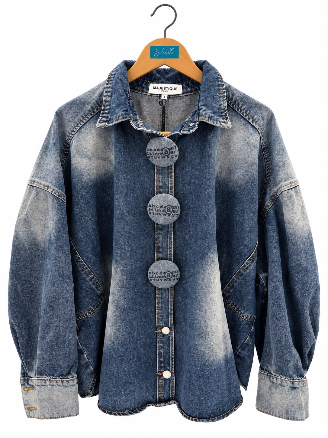 Veste en jean oversize à gros boutons