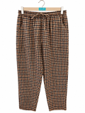 Pantalon à carreaux marron – taille élastiquée