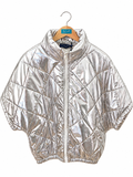 Veste matelassée métallisée argent – manches courtes