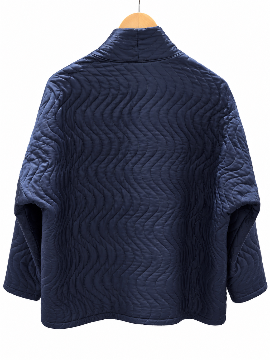 Veste matelassée chocolat à surpiqûres ondulées