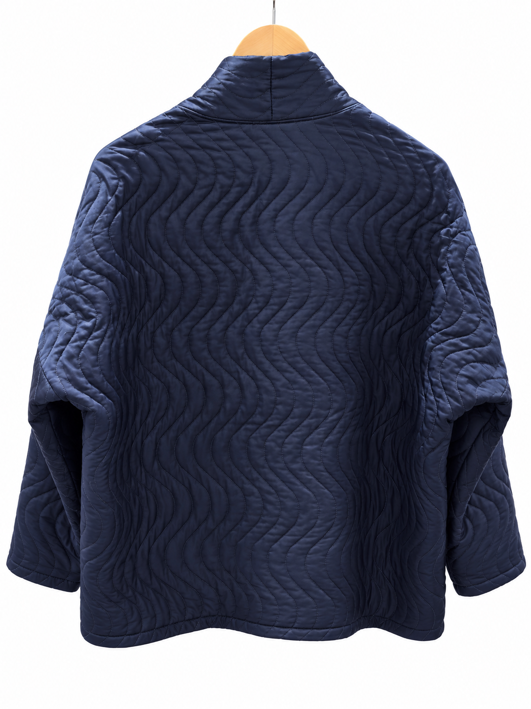 Veste matelassée chocolat à surpiqûres ondulées
